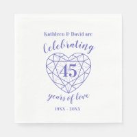Sapphire anniversary 45 years of love napkins