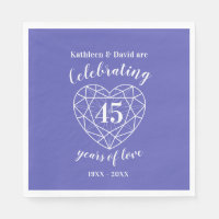 Sapphire anniversary 45 years of love napkins