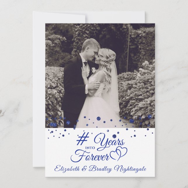 Sapphire Anniversary YEARS INTO FOREVER Photo Invitation (Front)