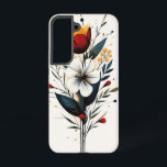 Sapphire Bloom Samsung Galaxy Case<br><div class="desc">Vivid blue and orange florals bloom on a dark canvas like constellations.</div>