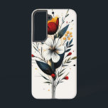 Sapphire Bloom Samsung Galaxy Case<br><div class="desc">Vivid blue and orange florals bloom on a dark canvas like constellations.</div>