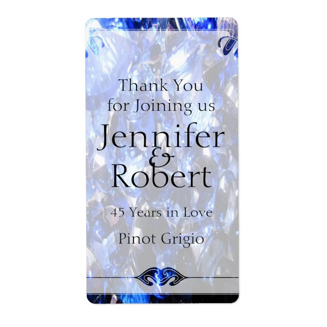 Sapphire Blue 45th Anniversary Wine Label (Front)