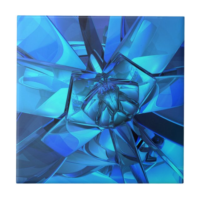 Sapphire Blue Abstract Tile (Front)