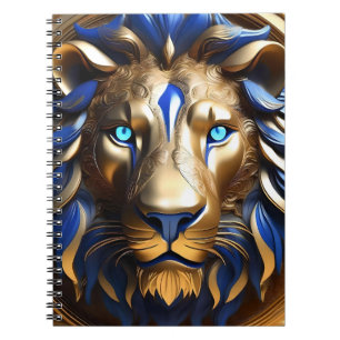 Sapphire Blue And Gold Lion, Notebook