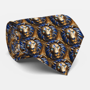 Sapphire Blue And Gold Lion, Tie