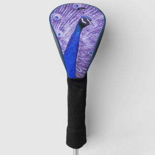 Sapphire Blue And Lavender Purple Peacock Golf Head Cover
