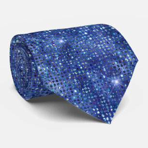 Sapphire Blue and Silver Sparkles Tie