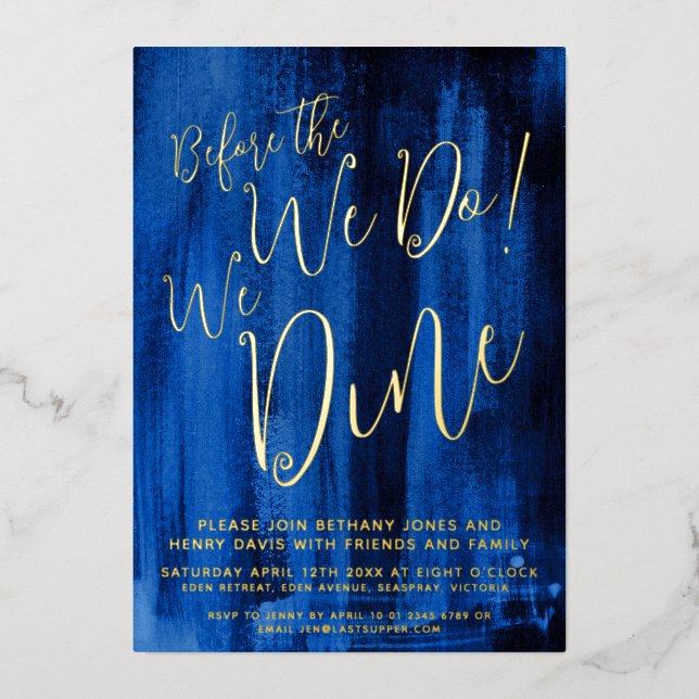 Sapphire blue art rehearsal dinner before we do  (Front)