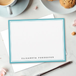 Sapphire Blue Classic Double Border Correspondence Card