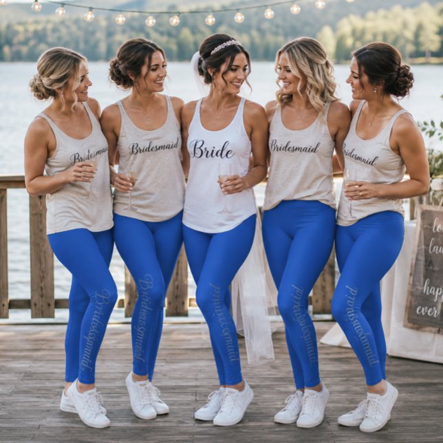 Sapphire Blue & Espresso Brown Lakeside Wedding Leggings (Creator Uploaded)