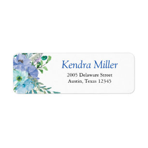 Sapphire Blue Floral Collection Return Address