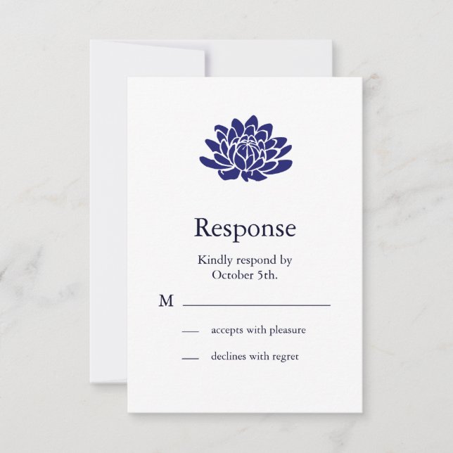 Sapphire Blue Lotus Flower RSVP (Front)