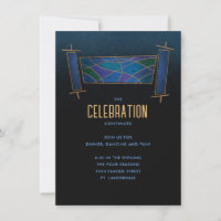 Sapphire Blue Mosaic Torah Scroll Party Enclosure