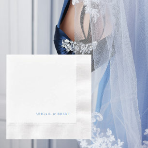 Sapphire Blue Personalised Coined Wedding Napkin