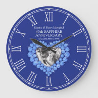 Sapphire blue photo heart 45th wedding anniversary