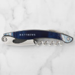 Sapphire Blue Rose Gold Geode Wedding Monogram Corkscrew<br><div class="desc">Sapphire Blue Rose Gold Geode Agate Marble, With Sparkling Rose Gold foil accents, and Modern trendy brushed script font. Royal Blue, Dark Navy, and white stone look, is luxurious and modern for your wedding - Personalised Wedding Monogram Newlywed Keepsake Corkscrew! ~ Check my shop to see the entire wedding suite...</div>