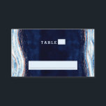 Sapphire Blue Rose Gold Geode Wedding Table Number Place Card<br><div class="desc">Sapphire Blue Rose Gold Geode Agate Marble, With Sparkling Rose Gold foil accents, and Modern trendy brushed script font. Royal Blue, Dark Navy, and white stone look, is luxurious and modern for your wedding - Personalised Wedding Reception Guest Seating Table Number Place Card! ~ Check my shop to see the...</div>