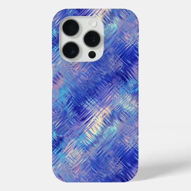 Sapphire Blue Scribbled Texture Case-Mate iPhone Case (Back)