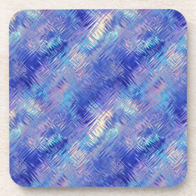 Sapphire Blue Scribbled Texture Coaster (Front)