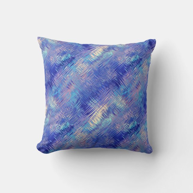 Sapphire Blue Scribbled Texture Cushion (Front)