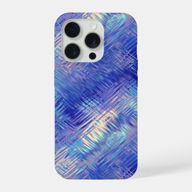 Sapphire Blue Scribbled Texture iPhone Case (Back)