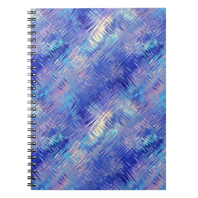 Sapphire Blue Scribbled Texture Spiral Notebook (Front)