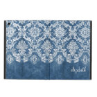Sapphire Blue Vintage Damask Pattern and Name