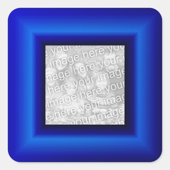 Sapphire Border Square Sticker (Front)