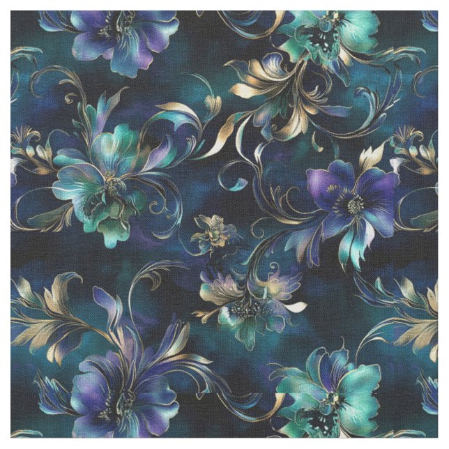 Sapphire Botanica Fabric (Close Up)