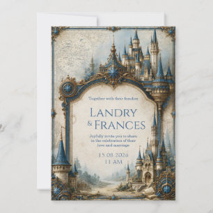 Sapphire Castle Map Wedding Invitation