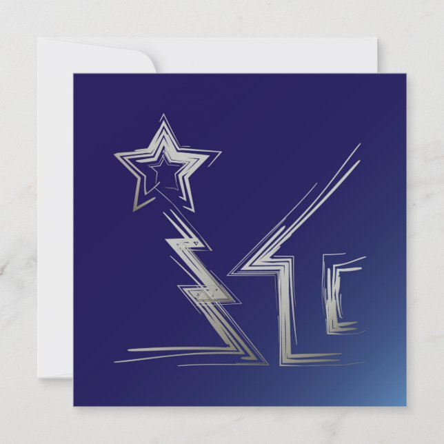 Sapphire Christmas night Holiday Card (Front)