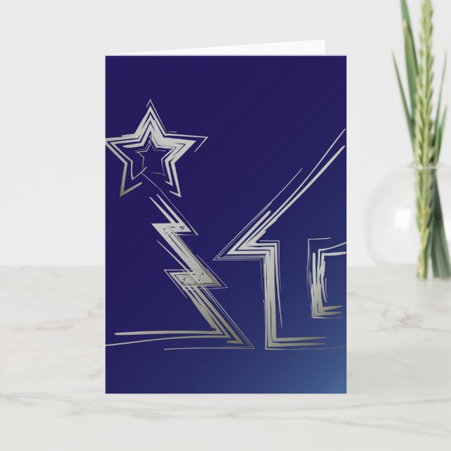 Sapphire Christmas night Holiday Card (Front)