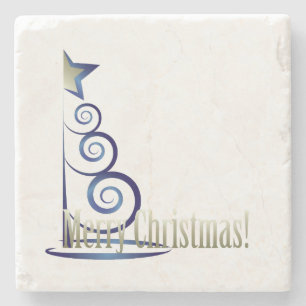 Sapphire Christmas tree Stone Coaster