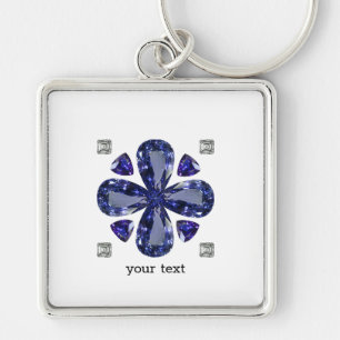 Sapphire Diamond Art, Blue Key Ring