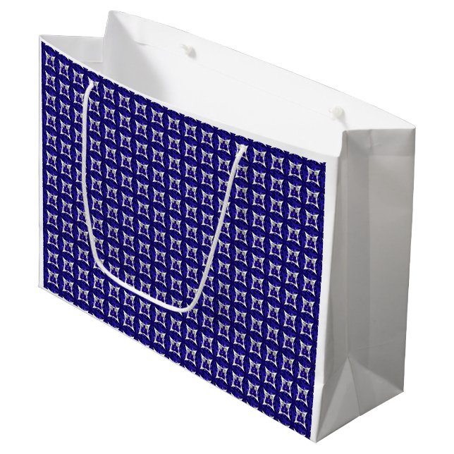 Sapphire Diamond Art, Blue Large Gift Bag (Front Angled)