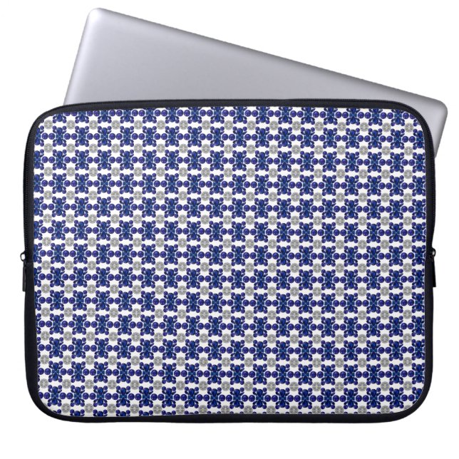 Sapphire Diamond Gemstone Art Blue Laptop Sleeve (Front)