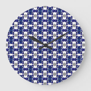 Sapphire Diamond Gemstone Art Blue Large Clock
