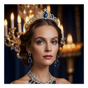 Sapphire Flame Elegance Poster