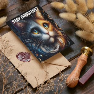 Sapphire Gaze: A Cat With Blue Eyes Postcard