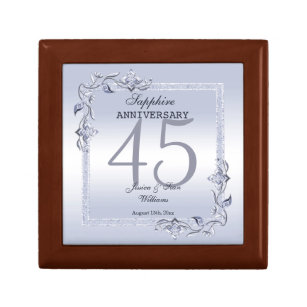 Sapphire Gem & Glitter 45th Wedding Anniversary  Gift Box