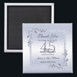 Sapphire Gem & Glitter 45th Wedding Anniversary  Magnet<br><div class="desc">Glamourous and elegant posh 45th Sapphire Wedding Anniversary party favour magnet with stylish sapphire blue gem stone jewels corner decorations and matching coloured glitter border frame. A romantic design for your celebration. All text, font and font colour is fully customisable to meet your requirements. If you would like help to...</div>