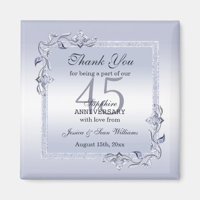 Sapphire Gem & Glitter 45th Wedding Anniversary  Magnet (Front)