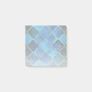 Sapphire Gemstone & Gold Moroccan Tile Pattern Post-it Notes