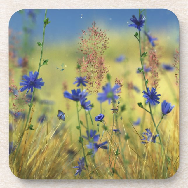 Sapphire & Gold Cork Coasters (Front)