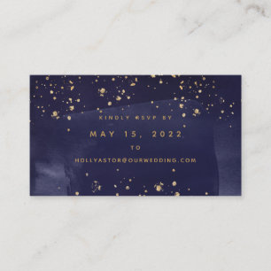 Sapphire & Gold Wedding Online RSVP Card