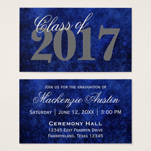 Sapphire Grad | Blue Royal Cobalt Azure Year (Front & Back)