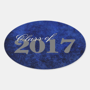 Sapphire Grad Blue Royal Cobalt Azure Year Oval Sticker