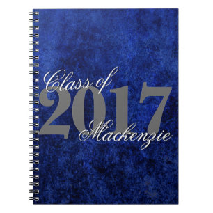 Sapphire Grad   Blue Royal Cobalt Azure Year Spiral Notebook