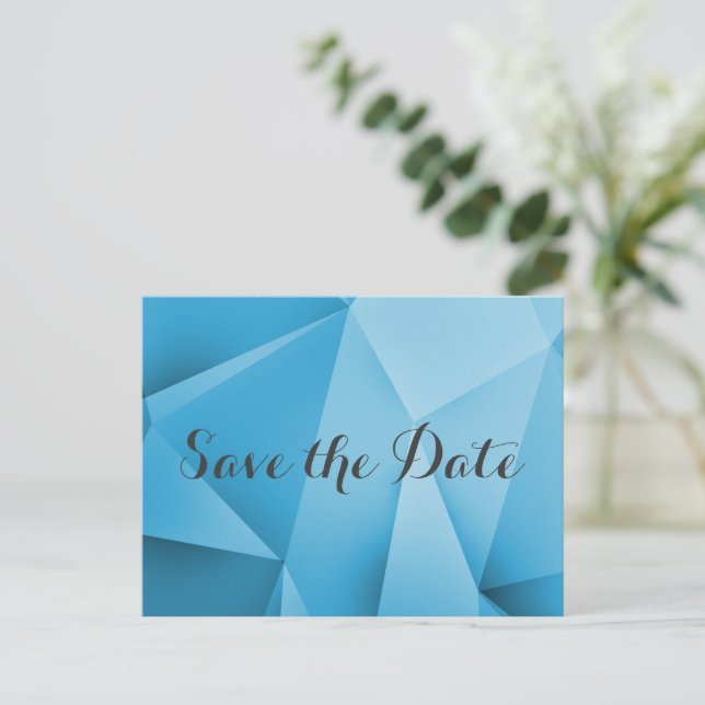 Sapphire Jewel Tones Save the Date Postcard (Standing Front)