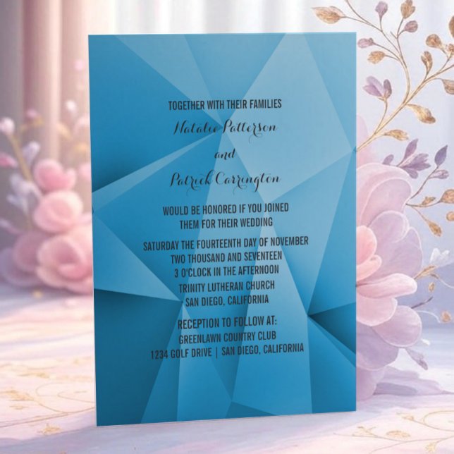 Sapphire Jewel Tones Wedding Invitation (Sapphire Jewel Tones Wedding Invitation)